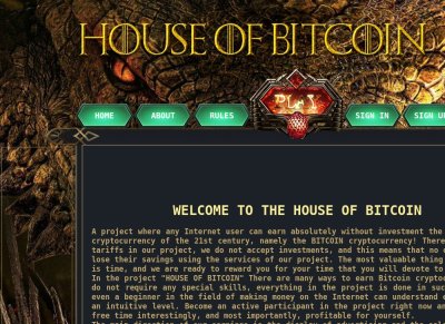WELCOME TO THE HOUSE OF BITCOIN