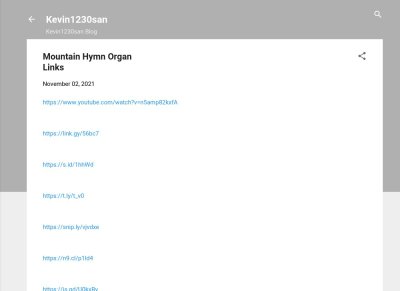 Mountain Hymn Organ Links