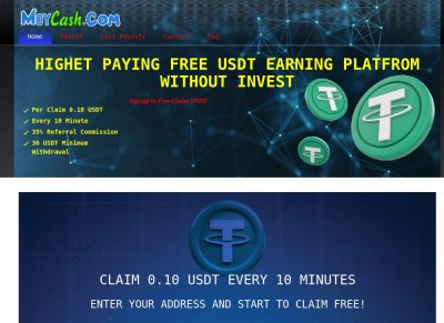  MoyCash.Com Every Claim 0.10 USDT With Instant Payout Faucetpay